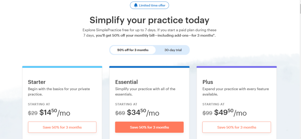 SimplePractice Pricing